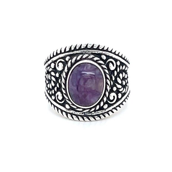 Sterling Silver 925 Purple Amethyst Ring - Picture 1 of 9